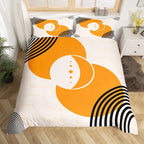 Mid Century Modern Duvet Cover Set King Abstract Geometric Balance Shapes Rainbow Sun Circles Boho Comforter Cover Bedding Sets