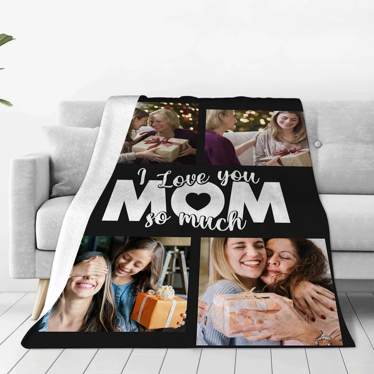 Custom Blanket With Your Own Photos Personalized Throw Blankets For Mom Mothers Day Gifts Birthday Present From Family