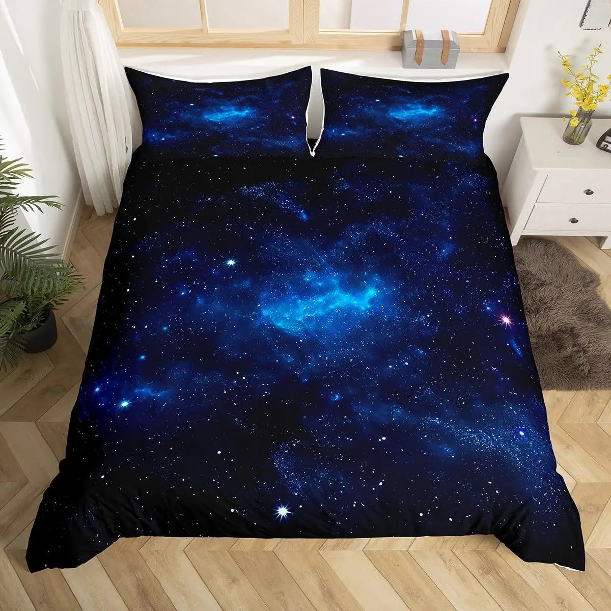 Galaxy Duvet Cover Starry Sky Bedding Set Twin Full Queen King Mysterious Outer Space Comforter Cover For Boys Girl Room Dorm