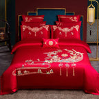 100/140CT Long-staple cotton Chinese-style wedding festive 4-pcs duvet cover set a witness to marriage and love, home decoration