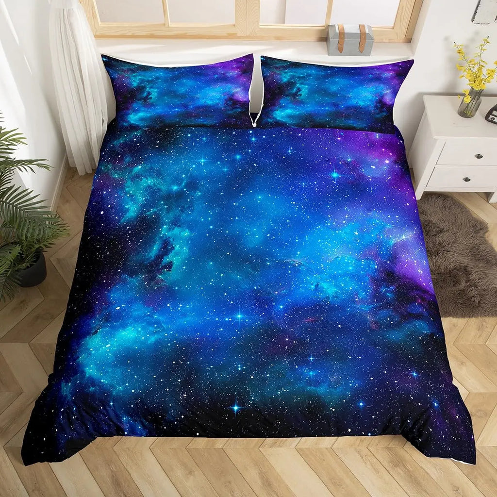 Galaxy Duvet Cover Starry Sky Bedding Set Twin Full Queen King Mysterious Outer Space Comforter Cover For Boys Girl Room Dorm