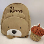 Personalized Corduroy Backpack Custom Name Embridery Kindergarten Schoolbags for Children Girls Boys Back to School