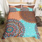 Bohemian Floral Duvet Cover Paisley Mandala Comforter Cover Microfiber Geometry Aztec Mexican Style Bedding Set Twin Queen Size