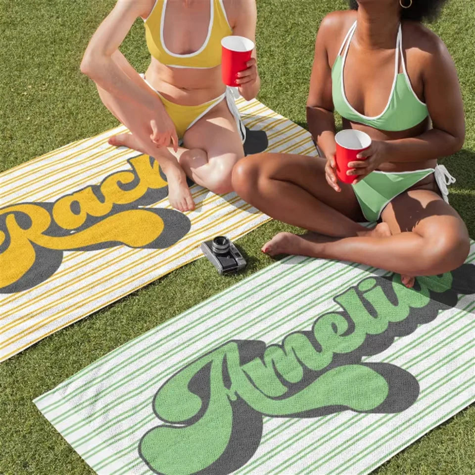 Custom Bath Beach Towel Funny Photo Name Color Customization Microfiber Outdoor Swimming Gifts Hotel Logo Bulk Orders Wholesale
