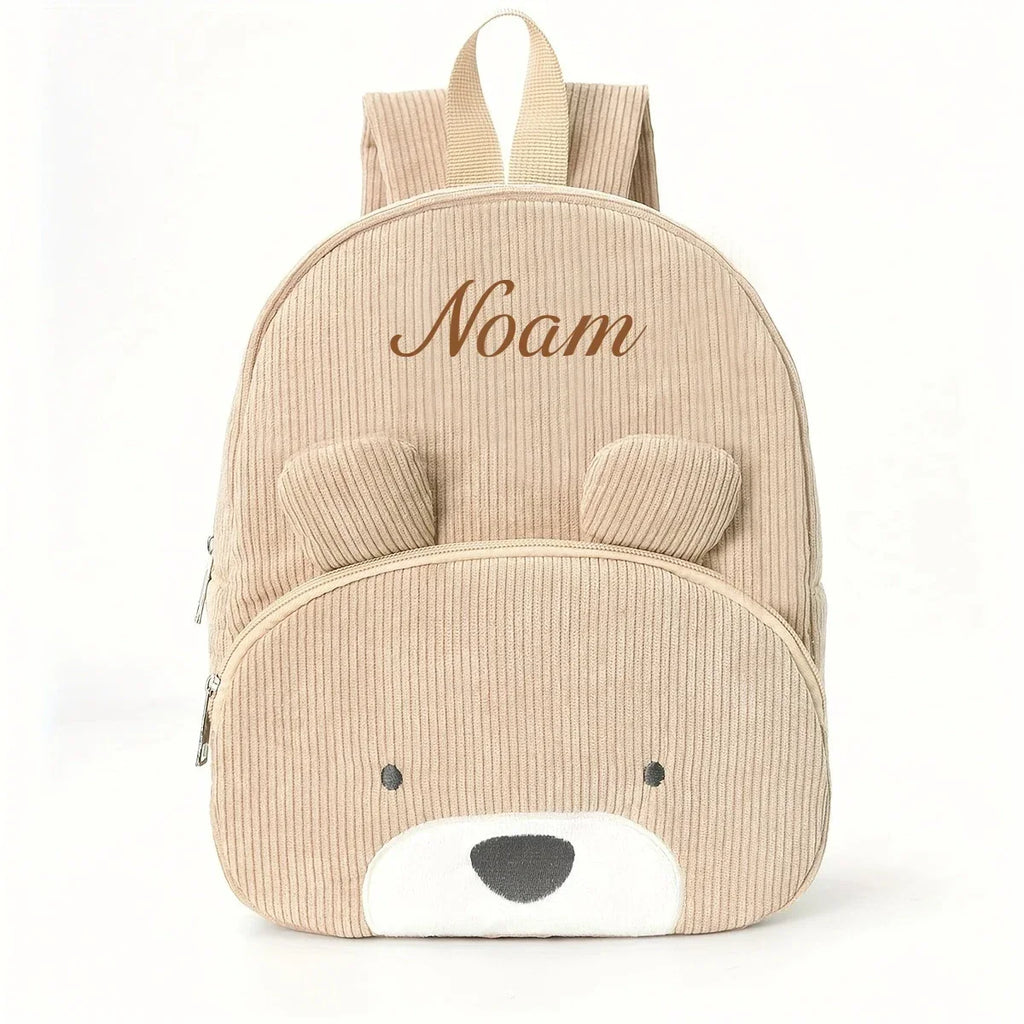 Personalized Corduroy Backpack Custom Name Embridery Kindergarten Schoolbags for Children Girls Boys Back to School