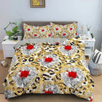 TOP Stripe Geometric Bedding Set Breathable Duvet Cover With Pillowcase Adults Queen King Size Quilt Cover Home Textiles
