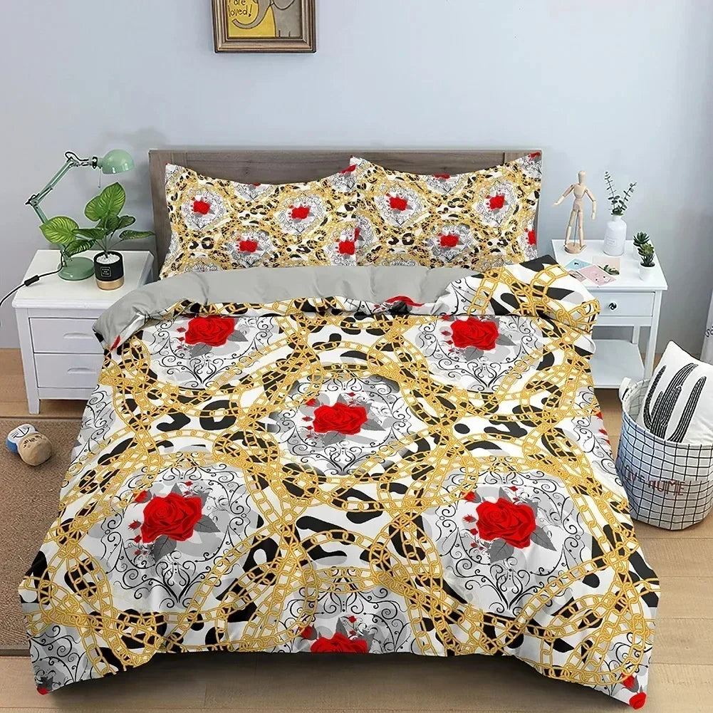 TOP Stripe Geometric Bedding Set Breathable Duvet Cover With Pillowcase Adults Queen King Size Quilt Cover Home Textiles