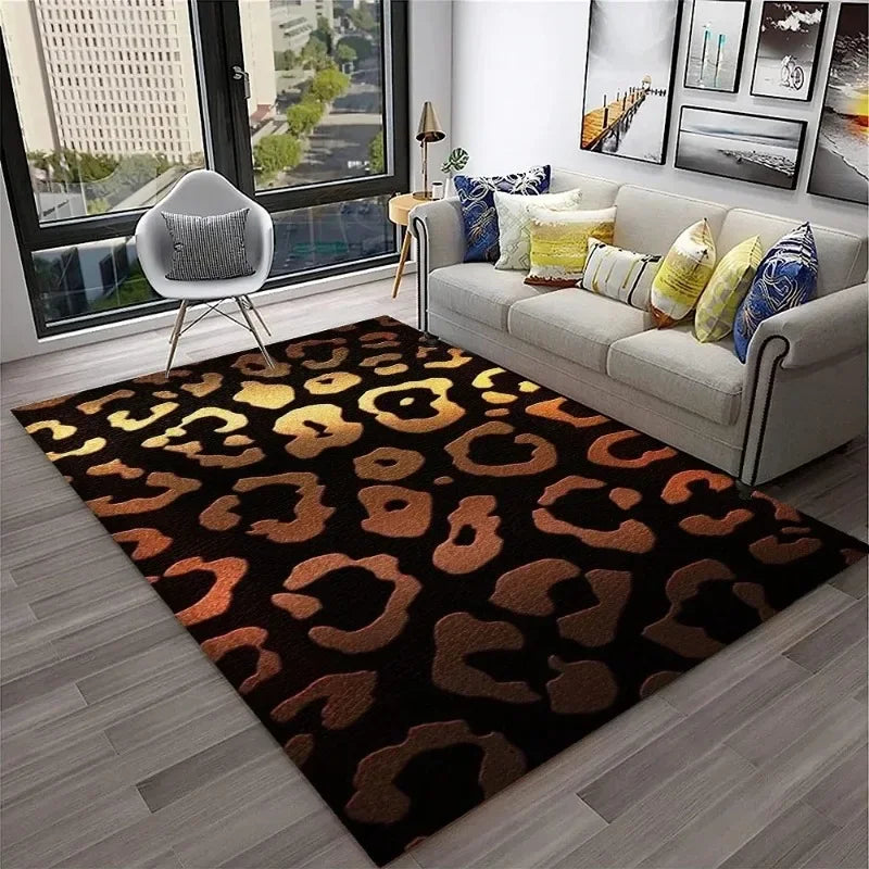 Leopard Print Area Rug for Bedroom and Living Room