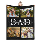 Fathers Day Gifts Custom Blanket With Your Own Photos Personalized Throw Blankets For Dad Birthday Present From Daughter or Son