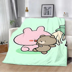 Asamimichaan Asleep Cute Asamimi Square Printed Blanket Picnic Blankets Warm Blanket Soft and Comfortable Blanket Home Travel