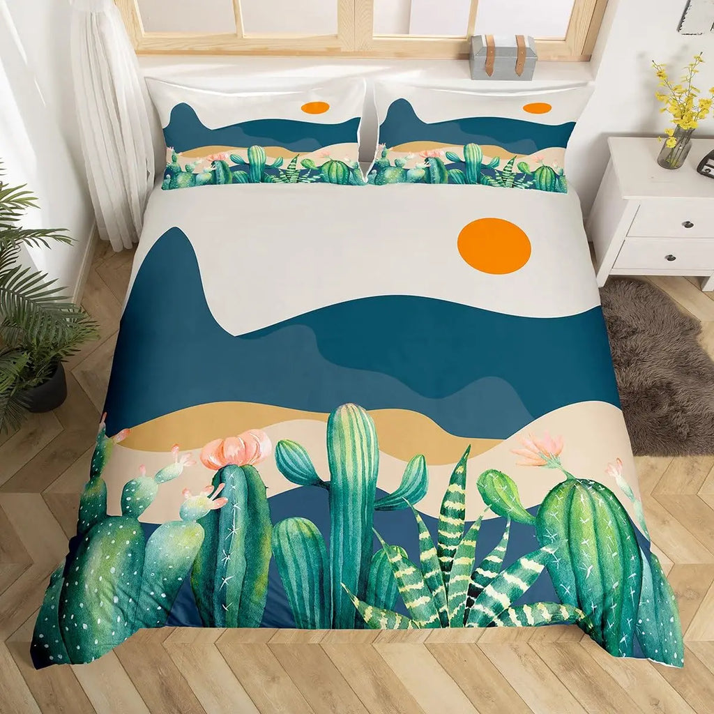 Medieval Boho Century Modern Duvet Cover Set Abstract Geometric Rainbow Sun Circles Comforter Cover Microfiber Soft Bedding Set