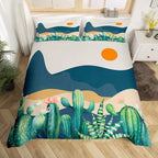 Medieval Boho Century Modern Duvet Cover Set Abstract Geometric Rainbow Sun Circles Comforter Cover Microfiber Soft Bedding Set