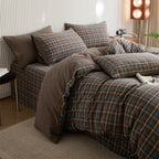 Vintage Plaid Cotton Duvet Cover