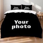 Polyester Sheet Set Personalized Your Photo Fitted Sheet + Flat Sheet + 1/2 Pillowcase Create Your Own Sheet Set Custom 3/4pcs Set